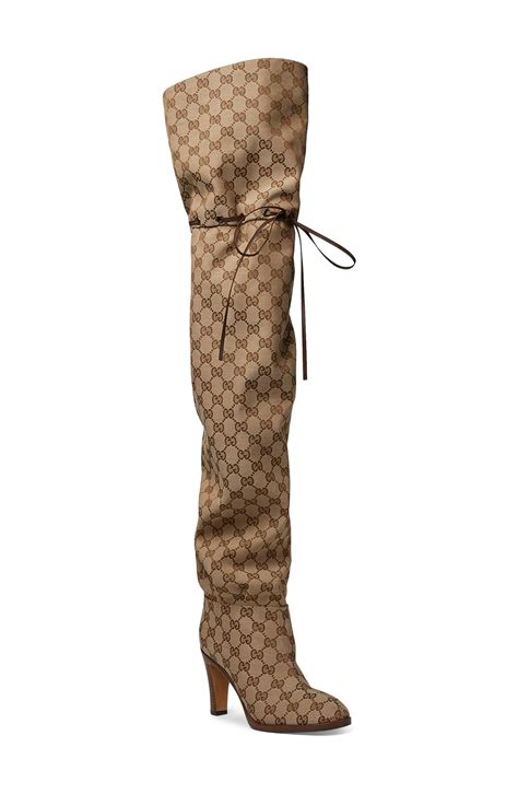 gucci canvas over the knee boots replica|gucci thigh high boots sale.